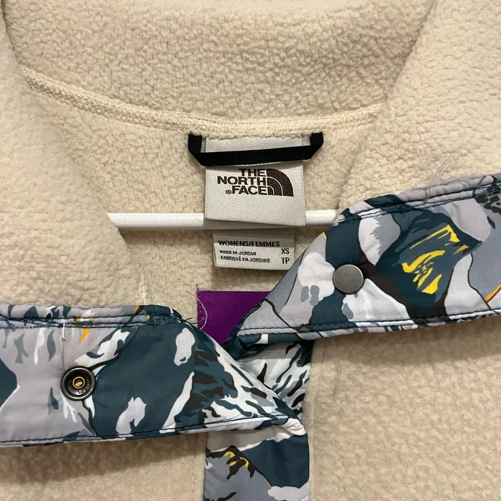 The north‎ face women's liberty cragmont 1/4 zip fleece white & floral jacket XS